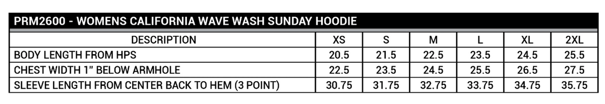 Women’s California Wave Wash Sunday Hoodie